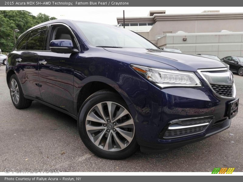 Fathom Blue Pearl / Graystone 2015 Acura MDX SH-AWD Technology