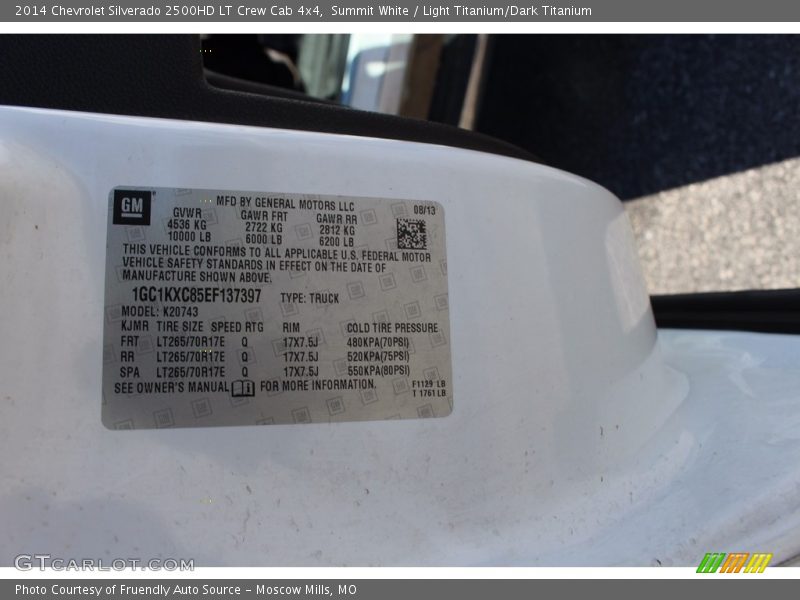 Summit White / Light Titanium/Dark Titanium 2014 Chevrolet Silverado 2500HD LT Crew Cab 4x4