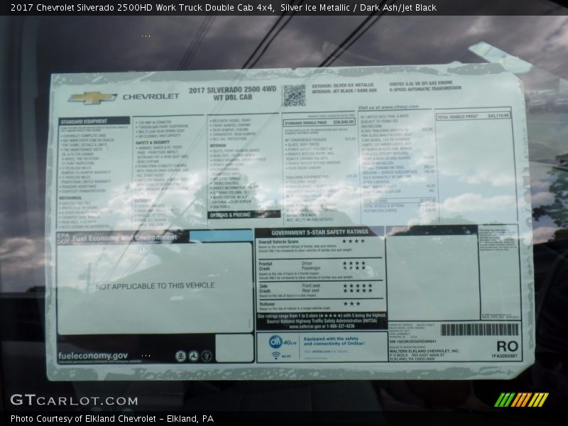 Silver Ice Metallic / Dark Ash/Jet Black 2017 Chevrolet Silverado 2500HD Work Truck Double Cab 4x4