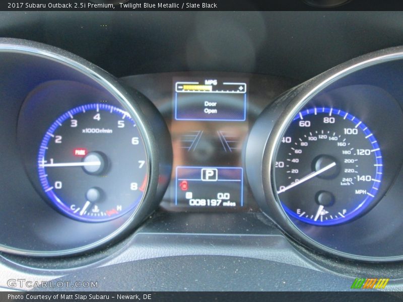 Twilight Blue Metallic / Slate Black 2017 Subaru Outback 2.5i Premium