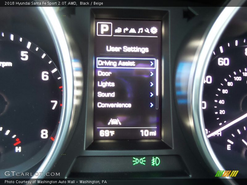 Black / Beige 2018 Hyundai Santa Fe Sport 2.0T AWD