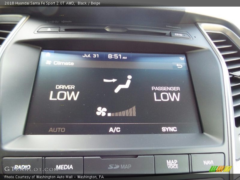 Black / Beige 2018 Hyundai Santa Fe Sport 2.0T AWD