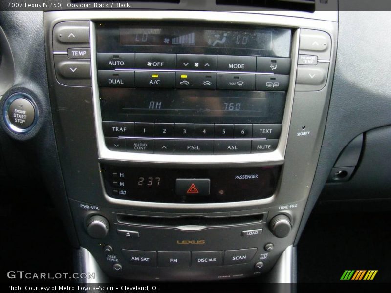 Obsidian Black / Black 2007 Lexus IS 250