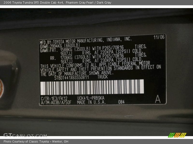 Phantom Gray Pearl / Dark Gray 2006 Toyota Tundra SR5 Double Cab 4x4