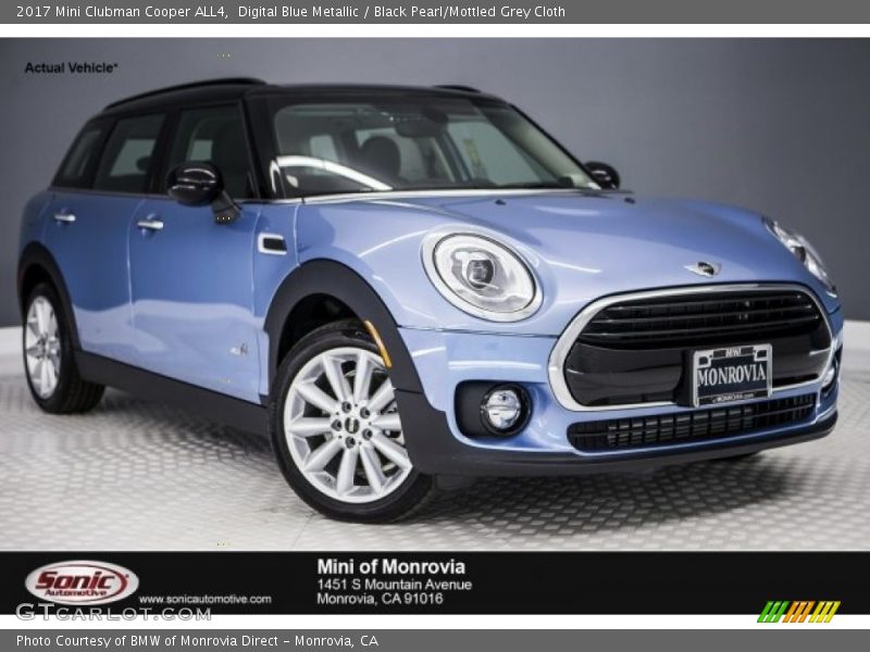 Digital Blue Metallic / Black Pearl/Mottled Grey Cloth 2017 Mini Clubman Cooper ALL4