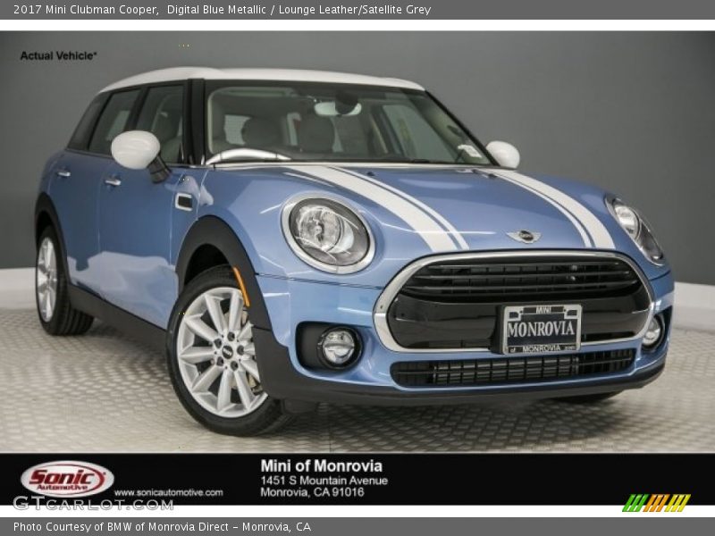 Digital Blue Metallic / Lounge Leather/Satellite Grey 2017 Mini Clubman Cooper
