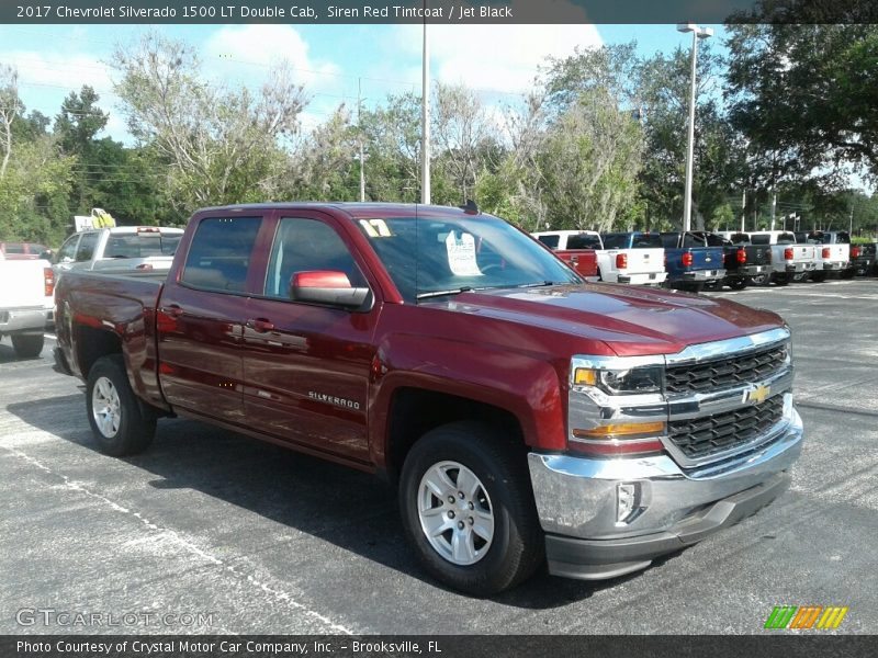 Siren Red Tintcoat / Jet Black 2017 Chevrolet Silverado 1500 LT Double Cab