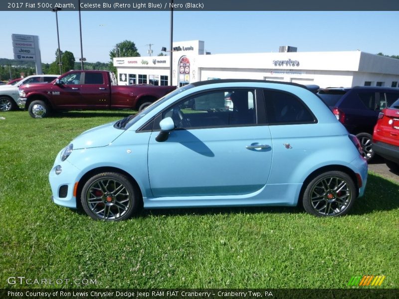 Celeste Blu (Retro Light Blue) / Nero (Black) 2017 Fiat 500c Abarth