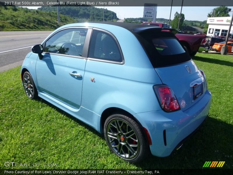 Celeste Blu (Retro Light Blue) / Nero (Black) 2017 Fiat 500c Abarth