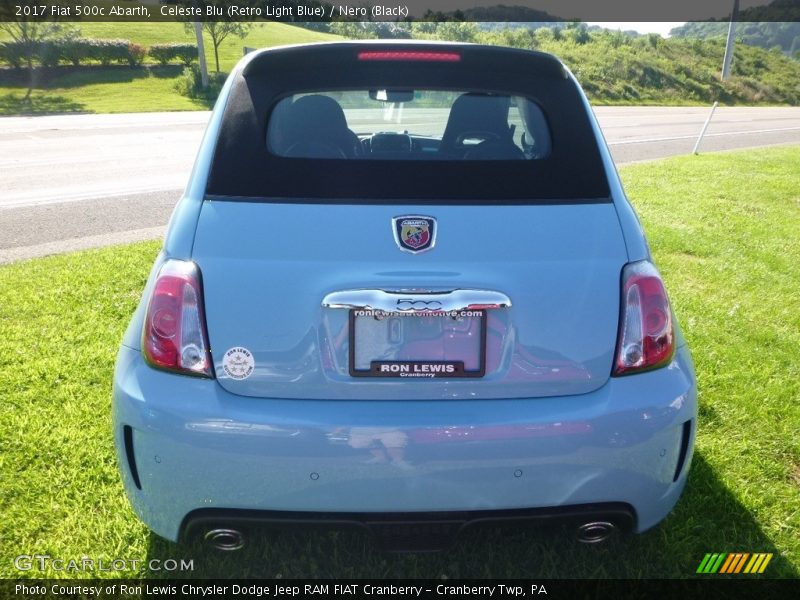 Celeste Blu (Retro Light Blue) / Nero (Black) 2017 Fiat 500c Abarth