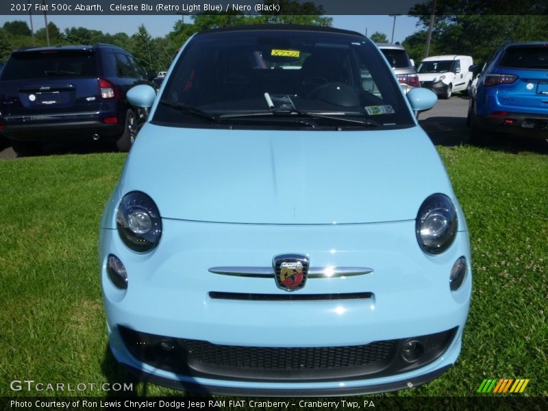 Celeste Blu (Retro Light Blue) / Nero (Black) 2017 Fiat 500c Abarth