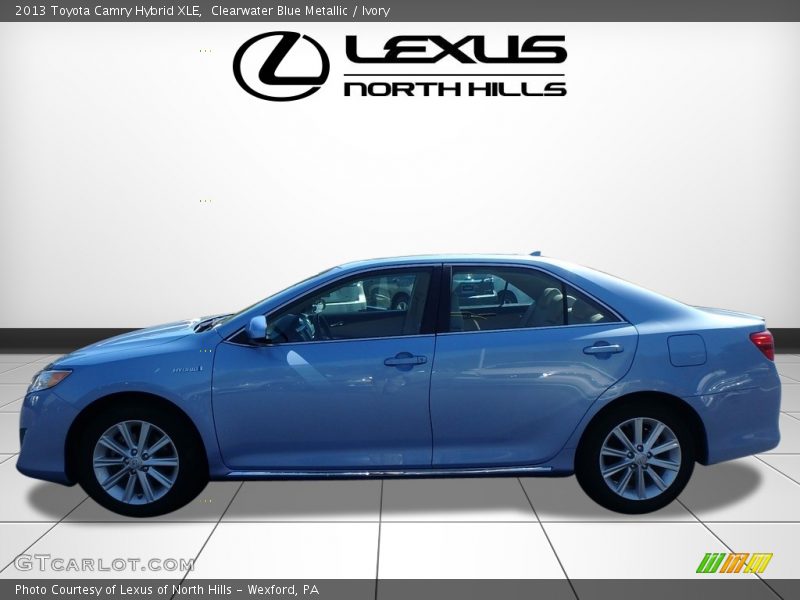 Clearwater Blue Metallic / Ivory 2013 Toyota Camry Hybrid XLE