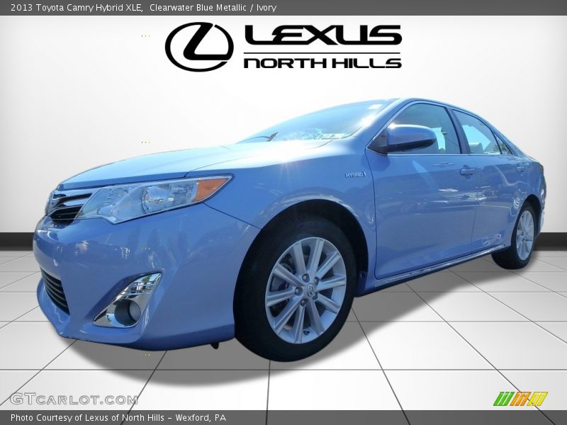 Clearwater Blue Metallic / Ivory 2013 Toyota Camry Hybrid XLE