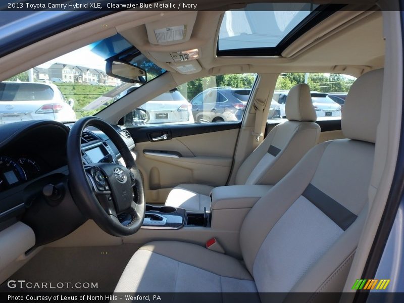 Clearwater Blue Metallic / Ivory 2013 Toyota Camry Hybrid XLE