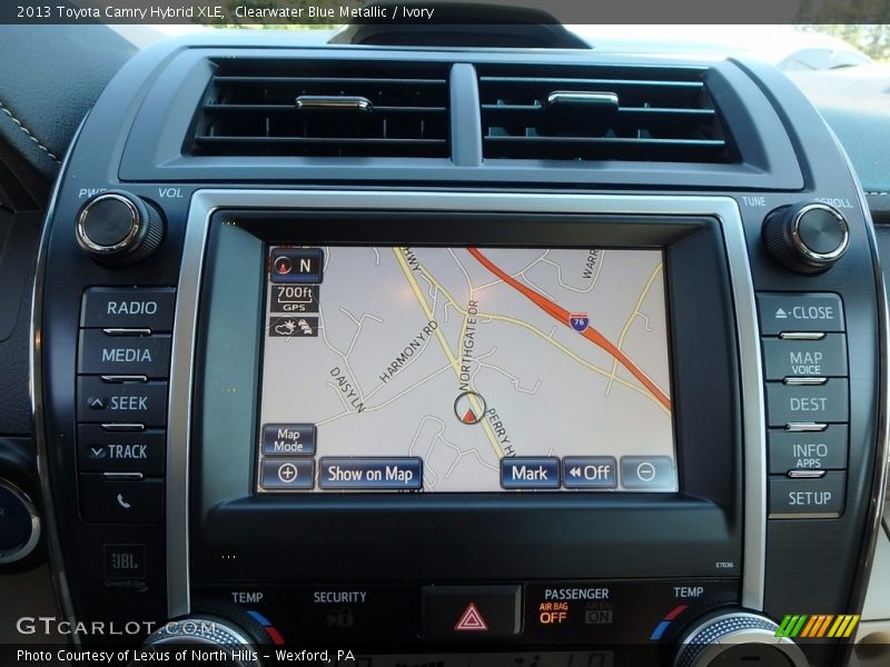 Clearwater Blue Metallic / Ivory 2013 Toyota Camry Hybrid XLE