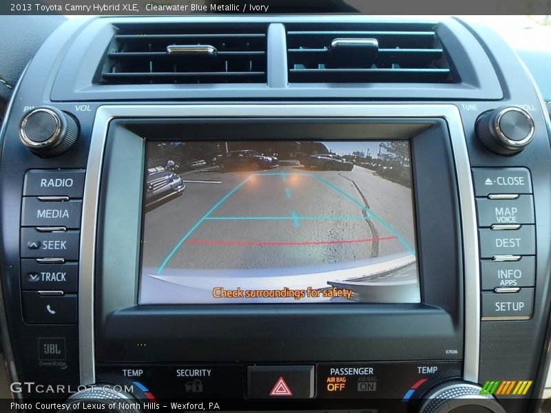 Clearwater Blue Metallic / Ivory 2013 Toyota Camry Hybrid XLE