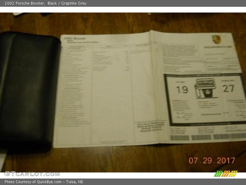 Black / Graphite Grey 2002 Porsche Boxster