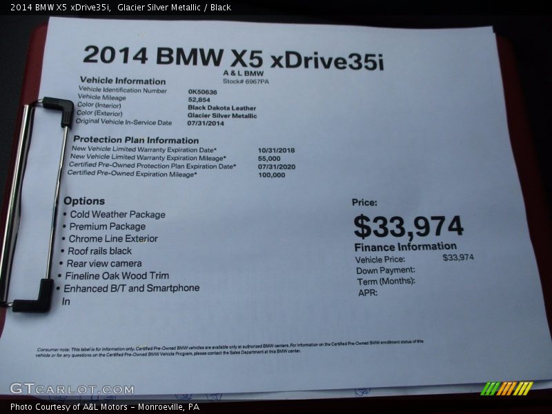 Glacier Silver Metallic / Black 2014 BMW X5 xDrive35i