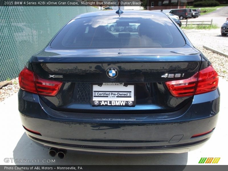 Midnight Blue Metallic / Oyster/Black 2015 BMW 4 Series 428i xDrive Gran Coupe