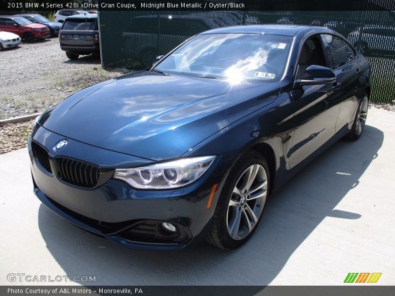 Midnight Blue Metallic / Oyster/Black 2015 BMW 4 Series 428i xDrive Gran Coupe