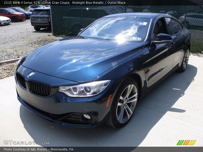 Midnight Blue Metallic / Oyster/Black 2015 BMW 4 Series 428i xDrive Gran Coupe