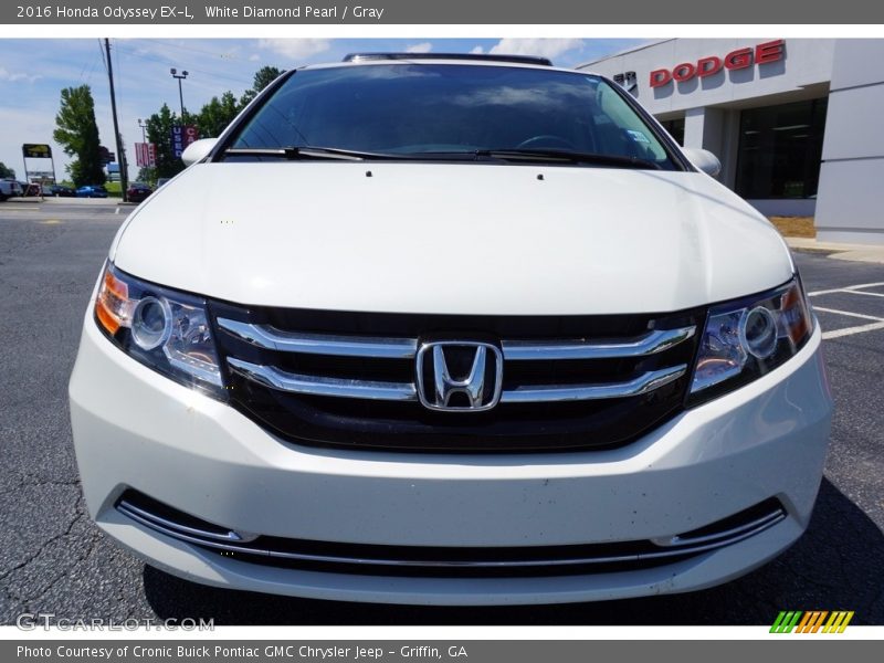 White Diamond Pearl / Gray 2016 Honda Odyssey EX-L
