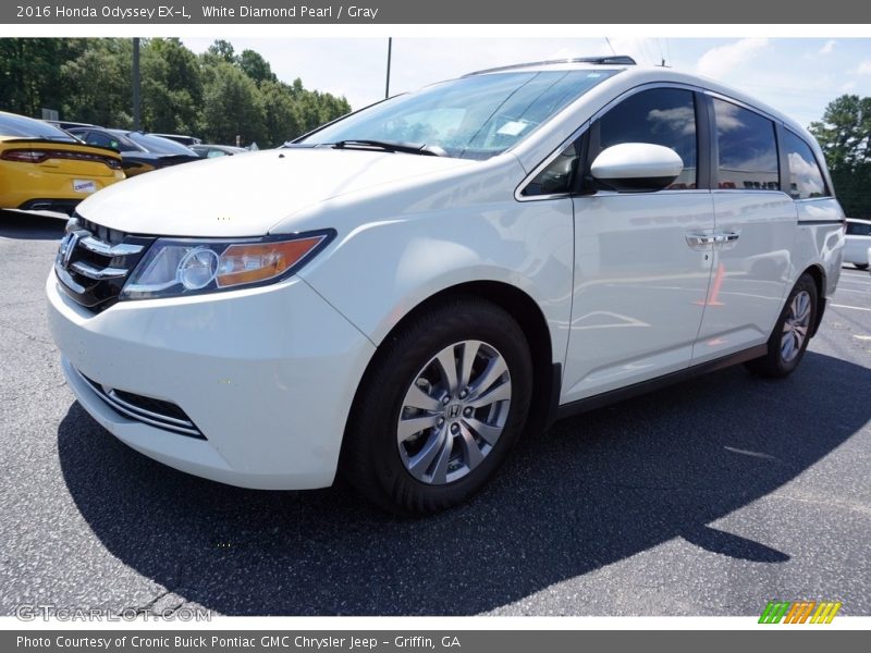 White Diamond Pearl / Gray 2016 Honda Odyssey EX-L