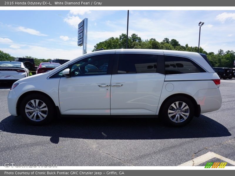 White Diamond Pearl / Gray 2016 Honda Odyssey EX-L