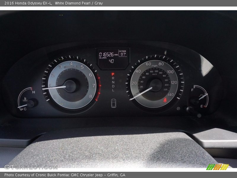 White Diamond Pearl / Gray 2016 Honda Odyssey EX-L
