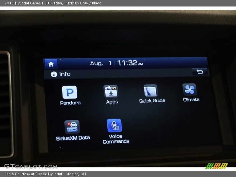 Parisian Gray / Black 2015 Hyundai Genesis 3.8 Sedan