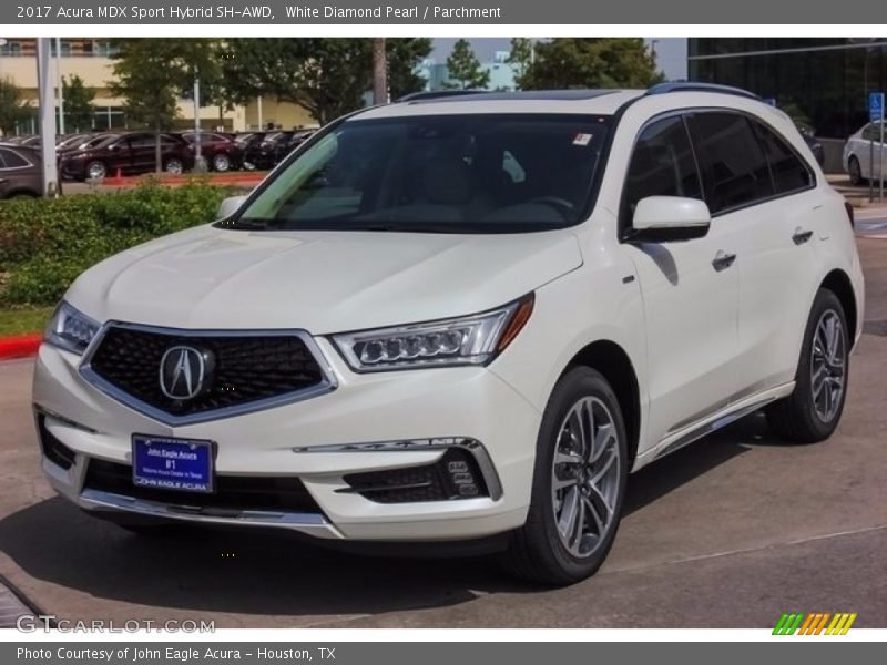White Diamond Pearl / Parchment 2017 Acura MDX Sport Hybrid SH-AWD