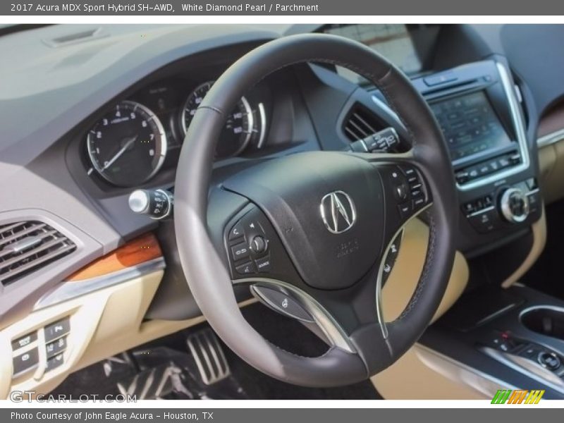 White Diamond Pearl / Parchment 2017 Acura MDX Sport Hybrid SH-AWD