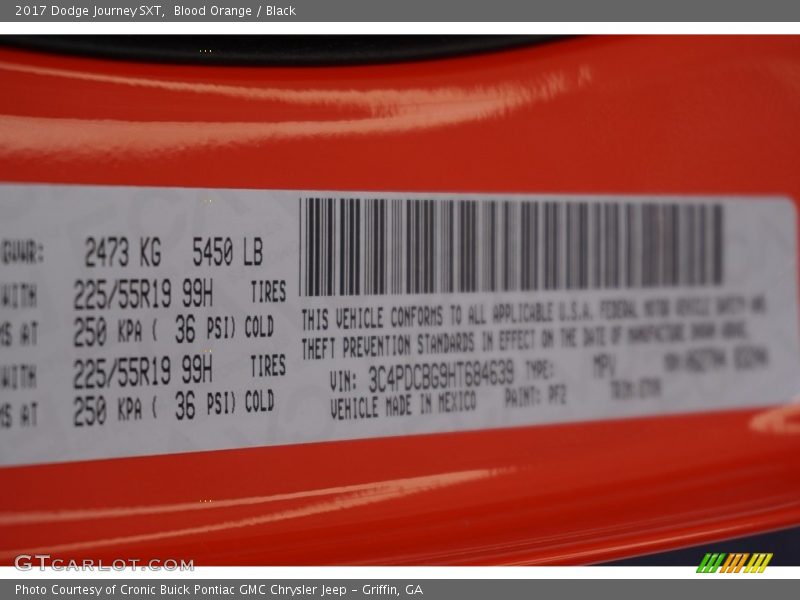 Blood Orange / Black 2017 Dodge Journey SXT