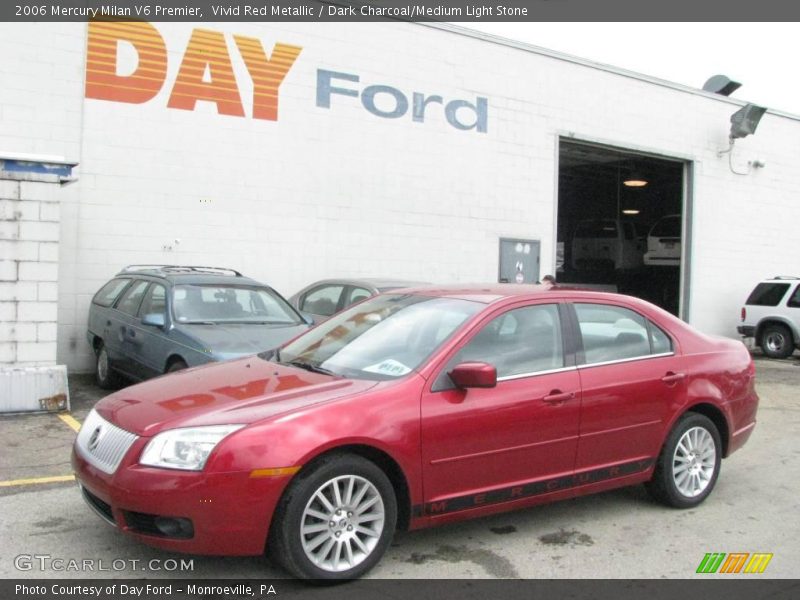 Vivid Red Metallic / Dark Charcoal/Medium Light Stone 2006 Mercury Milan V6 Premier