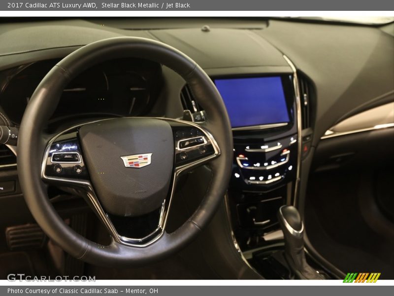 Stellar Black Metallic / Jet Black 2017 Cadillac ATS Luxury AWD