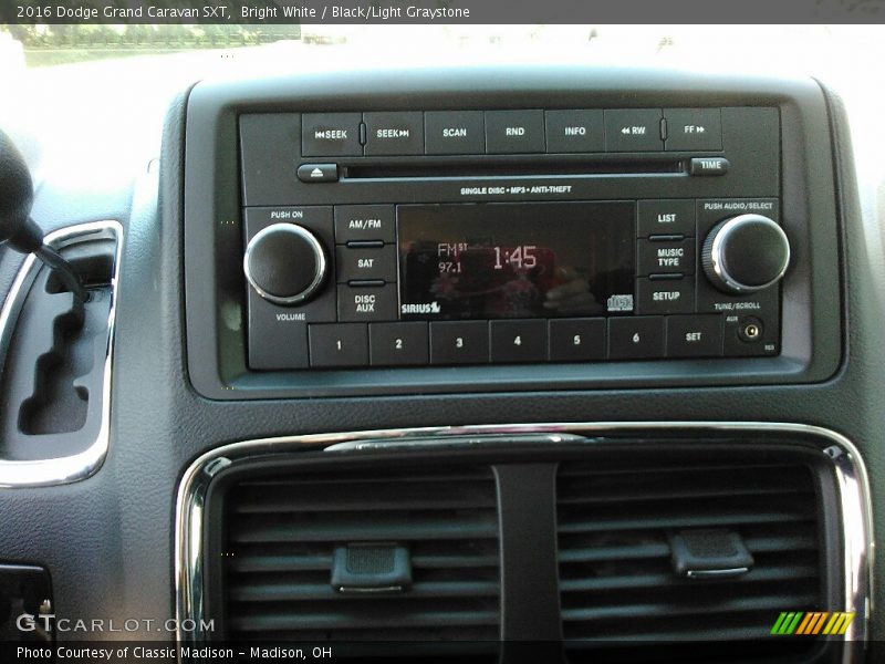 Bright White / Black/Light Graystone 2016 Dodge Grand Caravan SXT