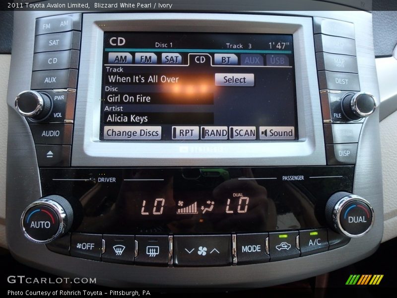 Blizzard White Pearl / Ivory 2011 Toyota Avalon Limited