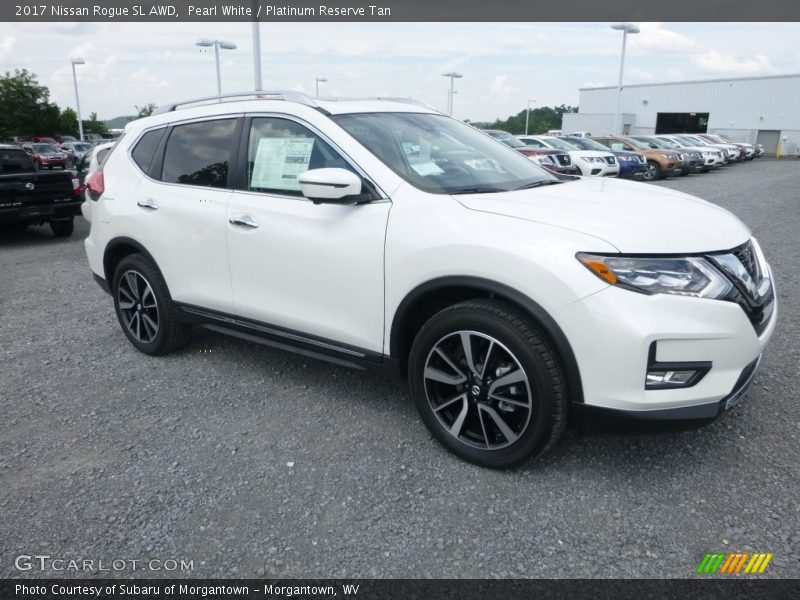 Pearl White / Platinum Reserve Tan 2017 Nissan Rogue SL AWD