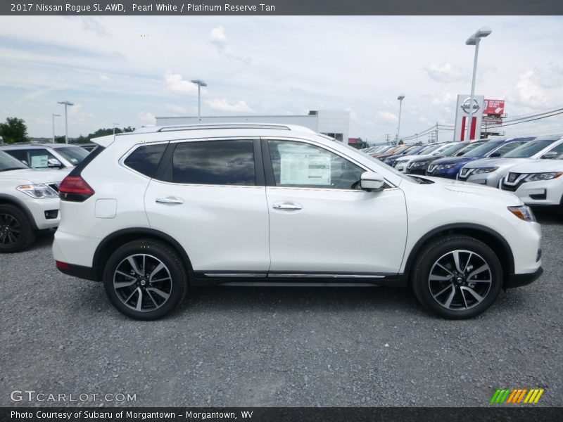 Pearl White / Platinum Reserve Tan 2017 Nissan Rogue SL AWD