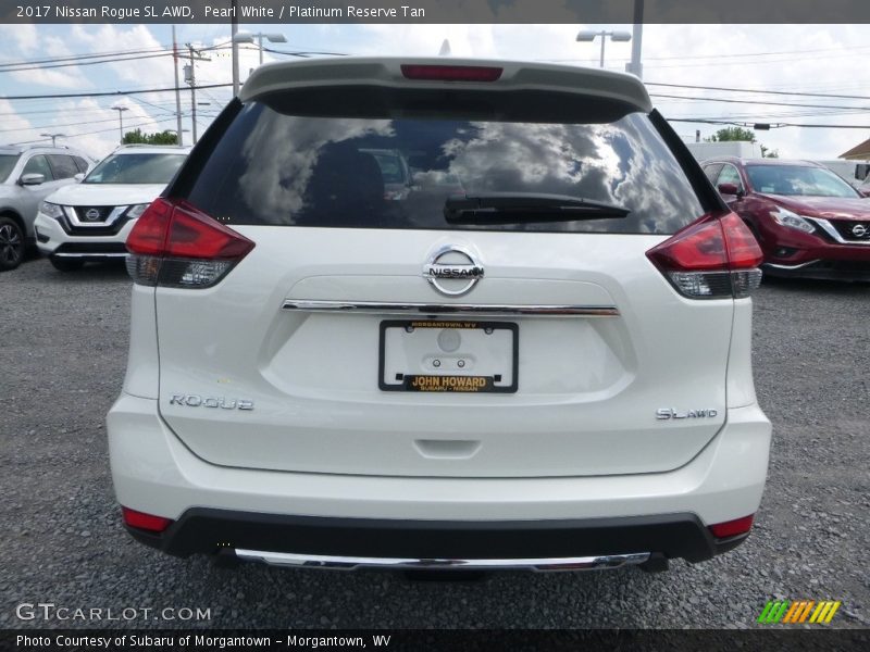 Pearl White / Platinum Reserve Tan 2017 Nissan Rogue SL AWD