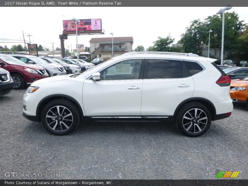 Pearl White / Platinum Reserve Tan 2017 Nissan Rogue SL AWD