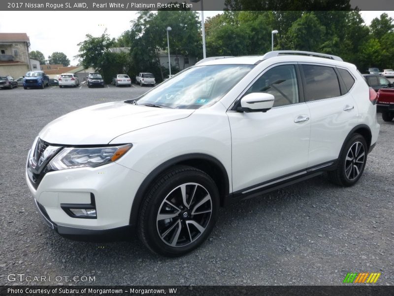 Pearl White / Platinum Reserve Tan 2017 Nissan Rogue SL AWD