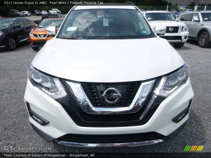 Pearl White / Platinum Reserve Tan 2017 Nissan Rogue SL AWD