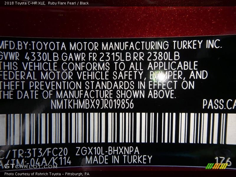Ruby Flare Pearl / Black 2018 Toyota C-HR XLE