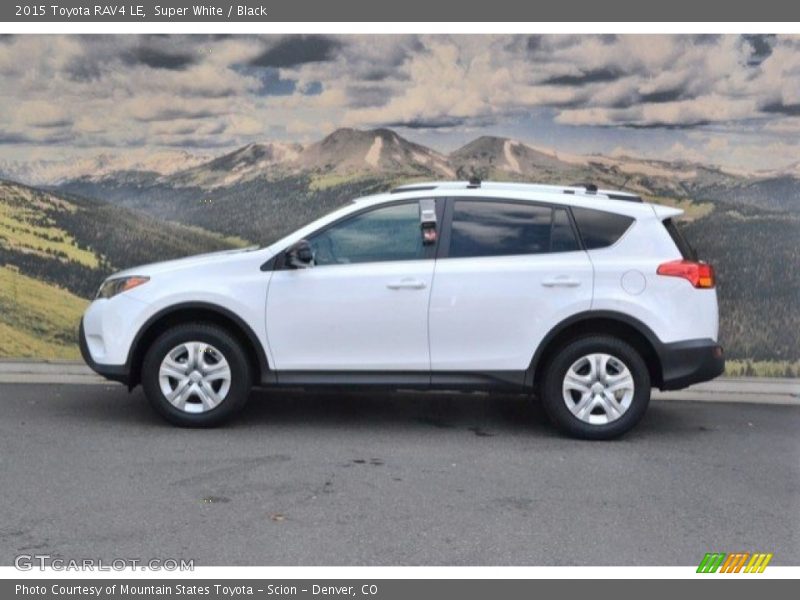 Super White / Black 2015 Toyota RAV4 LE