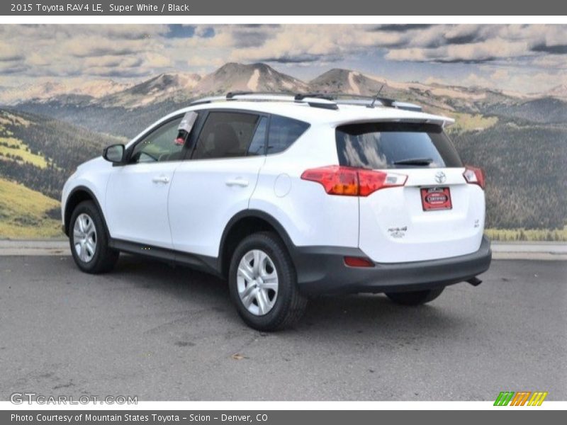 Super White / Black 2015 Toyota RAV4 LE