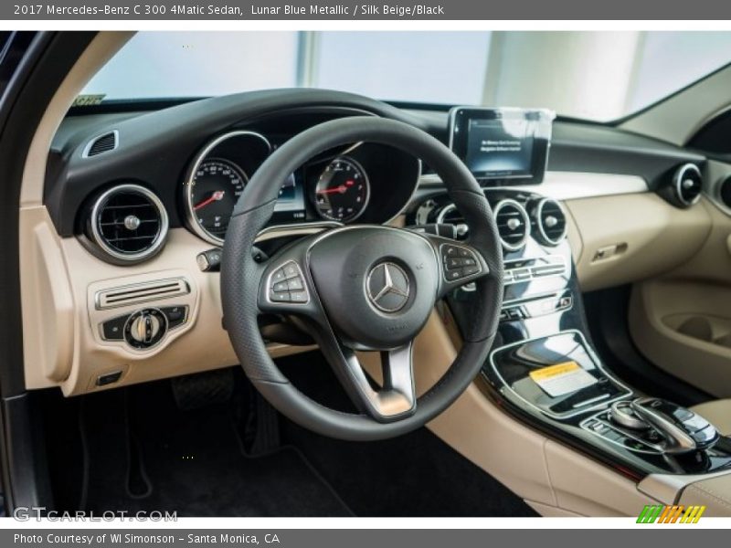 Lunar Blue Metallic / Silk Beige/Black 2017 Mercedes-Benz C 300 4Matic Sedan