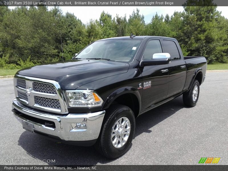 Brilliant Black Crystal Pearl / Canyon Brown/Light Frost Beige 2017 Ram 3500 Laramie Crew Cab 4x4