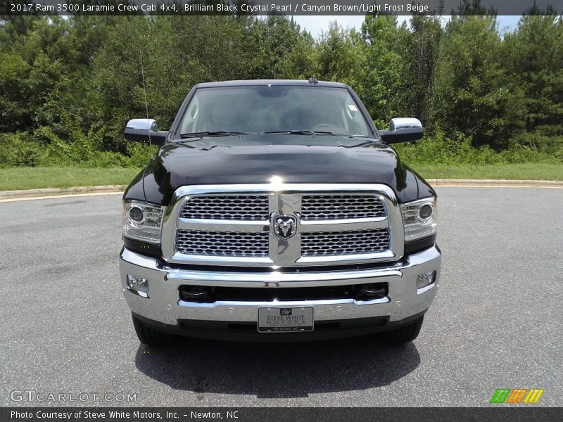 Brilliant Black Crystal Pearl / Canyon Brown/Light Frost Beige 2017 Ram 3500 Laramie Crew Cab 4x4