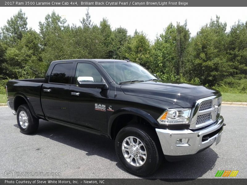 Brilliant Black Crystal Pearl / Canyon Brown/Light Frost Beige 2017 Ram 3500 Laramie Crew Cab 4x4